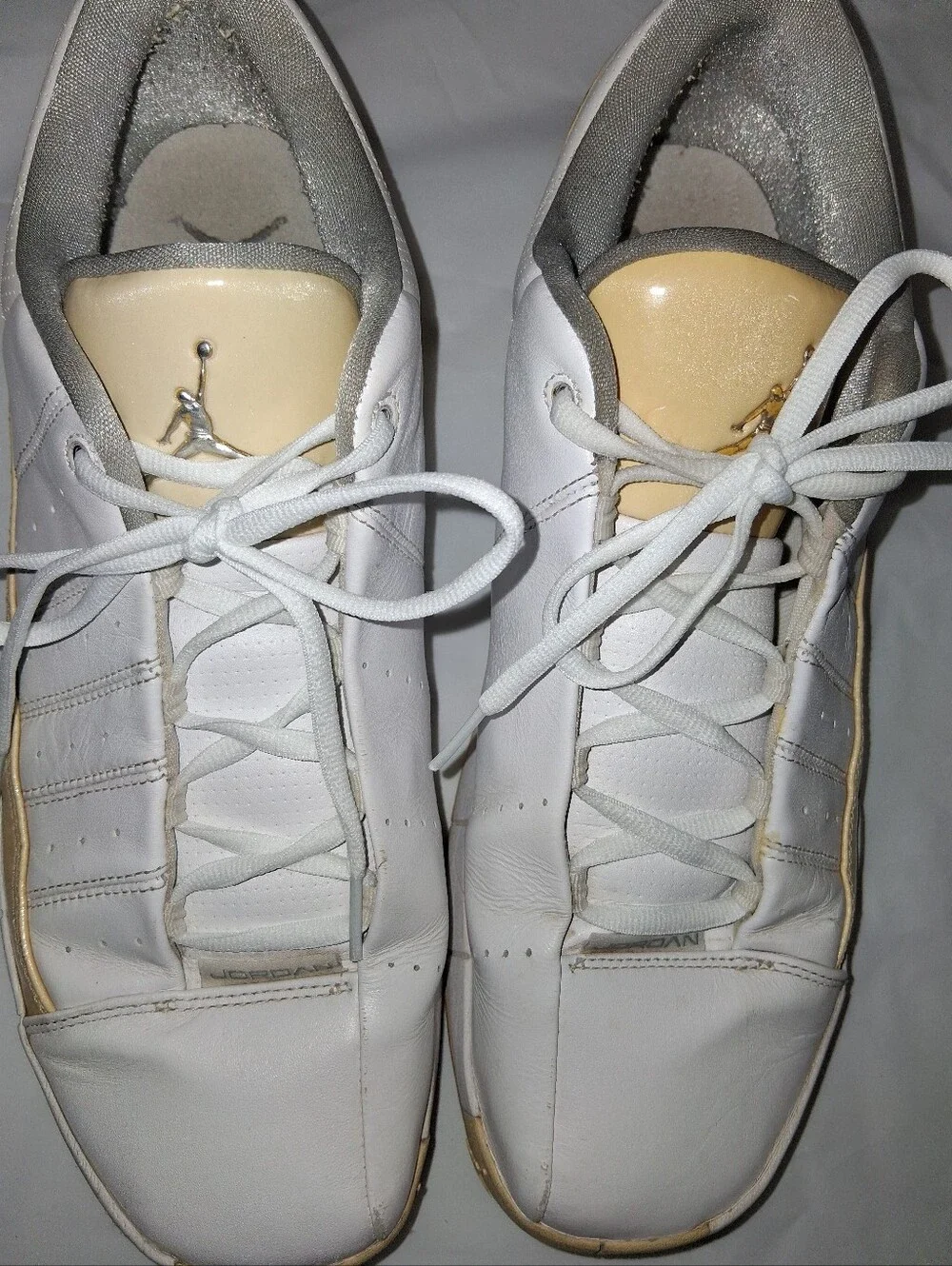 Jordan Men’s Low-Top Sneakers in White and Tan